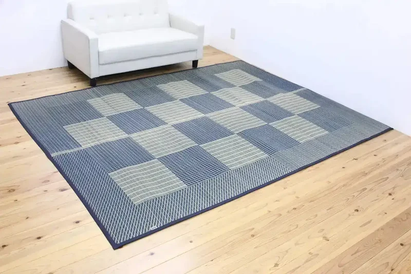 Ikehiko Corporation Japan Rug Carpet Rush Tatami Mat Square F Light Blue Simple