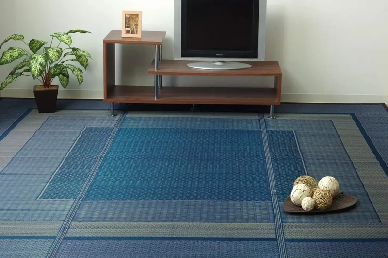 Ikehiko Corporation Japan Rush Rug Carpet 191X250Cm Navy Backed #8239030