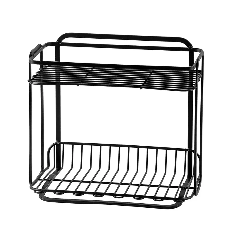 Pearl Metal Kinzoku Seasoning Stand 2 Tiers 27X16X24Cm Japan Limited Black Az-5057