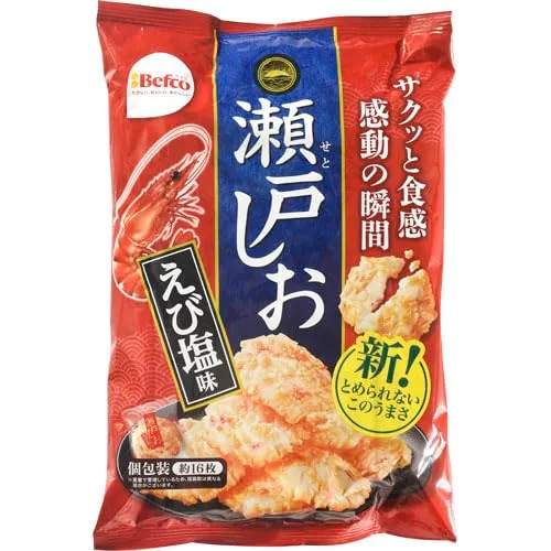 Kuriyama Befco Seto Shio Rice Crackers Shrimp Flavor 76g