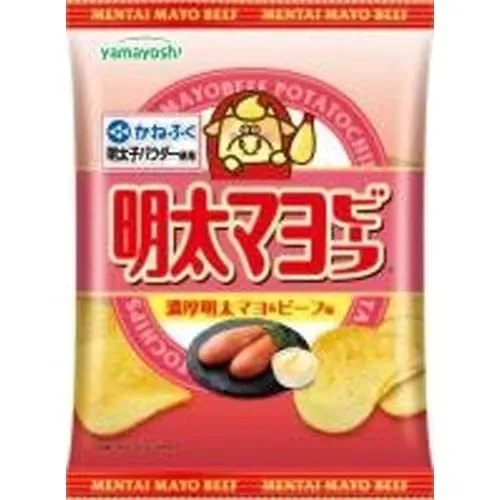 Yamayoshi Confectionery Mentai Mayo Beef Chips Spicy Flavor 47G Single Pack
