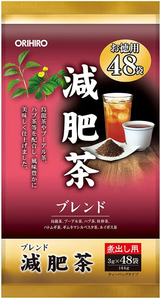 Orihiro Value Pack Slimming Tea 3G X 48 Bags Eucommia Pu-Erh Gymnema Tea