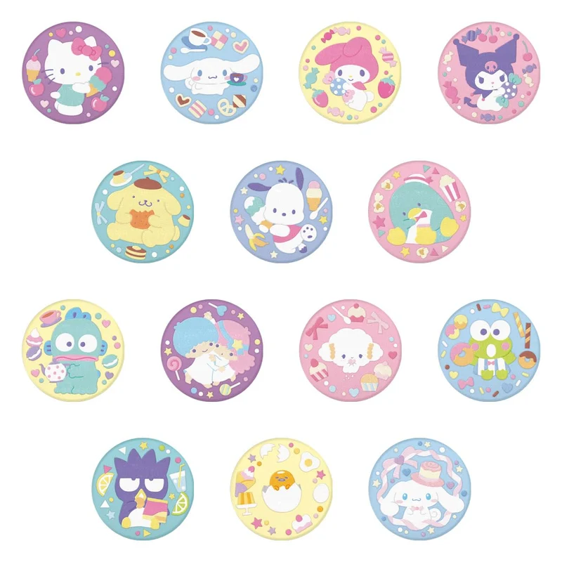 Bandai Sanrio Char Emb Can Badge Biscuit 2 Box of 12