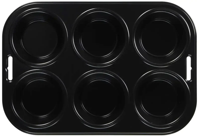 Pearl Metal Japan Kinzoku Bake Easy High Clean Coat Muffin Plate 6Pcs D-2686