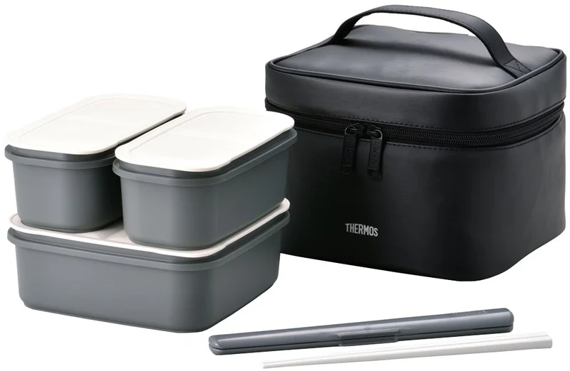 Thermos Large Capacity 2 Tier Fresh Lunch Box Black 1.8L - Djf-1800 Bk