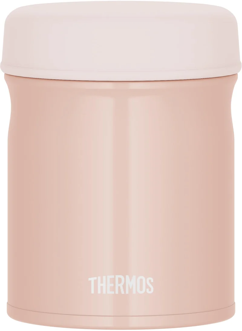 Thermos Vacuum Insulated 300ml Soup Jar Beige Pink Dishwasher-Safe Round Mouth Design - Easy Clean Keeps Food Warm or Cold