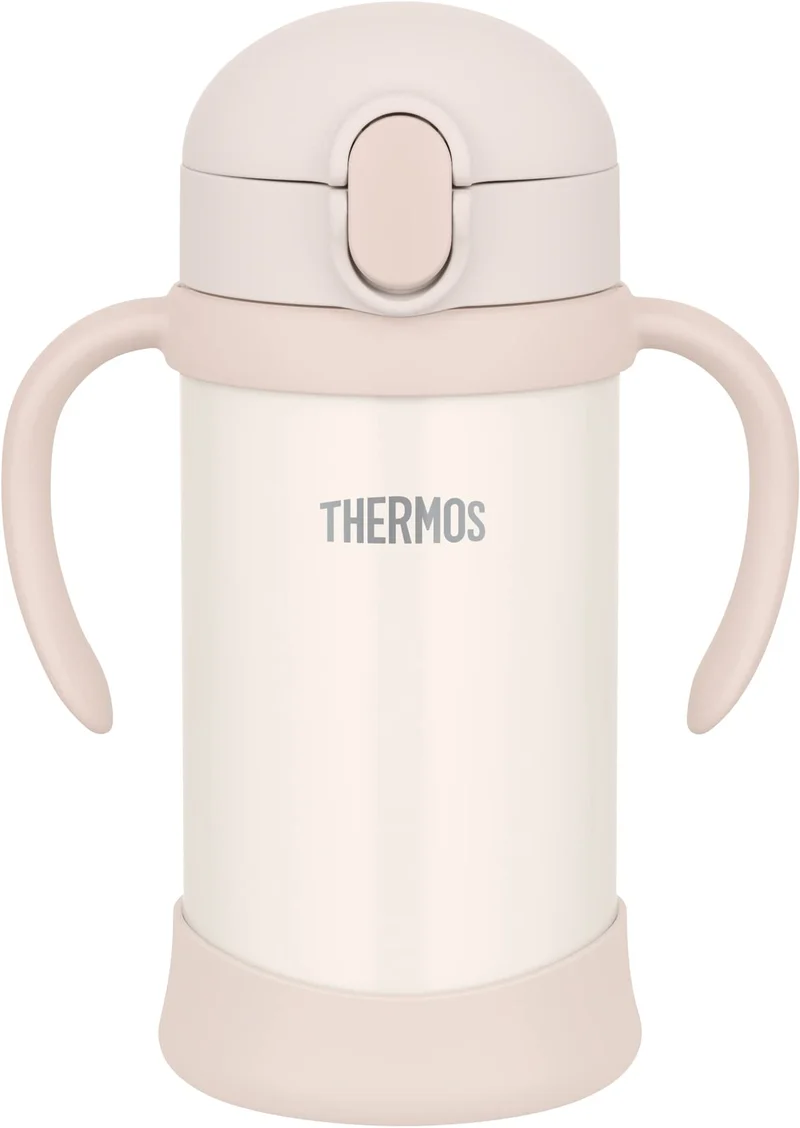 Thermos Beige Vacuum Flask Fjl-350 350ml Baby Straw Mug