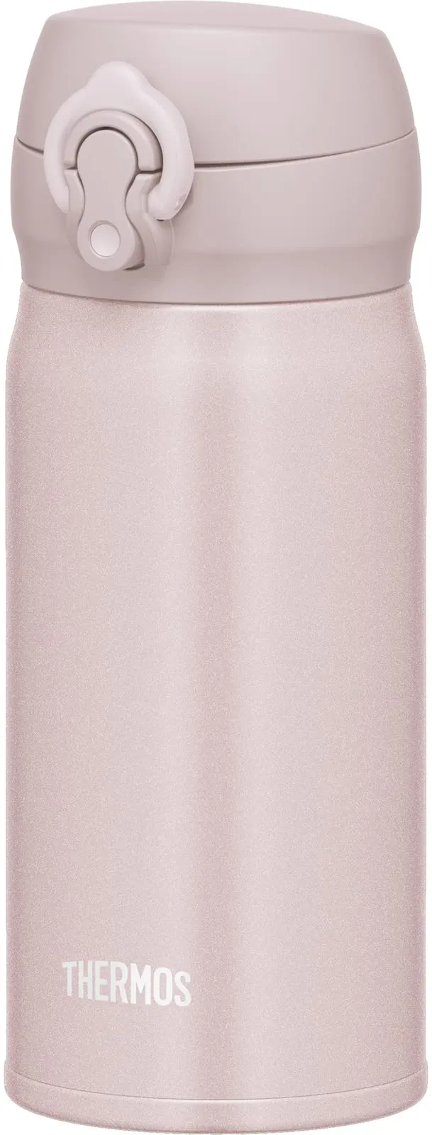 Thermos Beige Pink Stainless Steel Water Bottle Vacuum Insulated 0.35L Mug with Removable Spout Lightweight Keeps Hot/Cold JNL-355 BEP