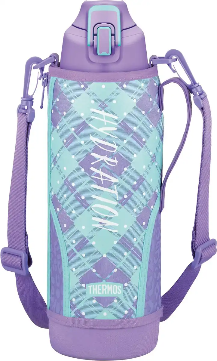 Thermos FHT-1500F PL-CH 1.5L Vacuum Insulated Purple Check Sports Bottle