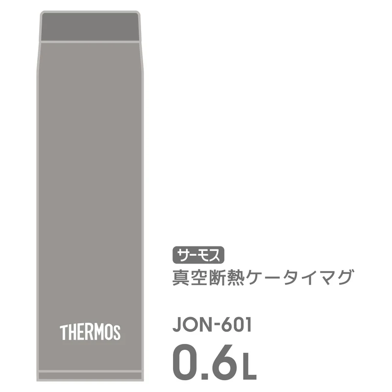 Thermos Vacuum Insulated Stainless Steel Water Bottle 600Ml Easy Clean Drip-Preventing Jon-601 Stg