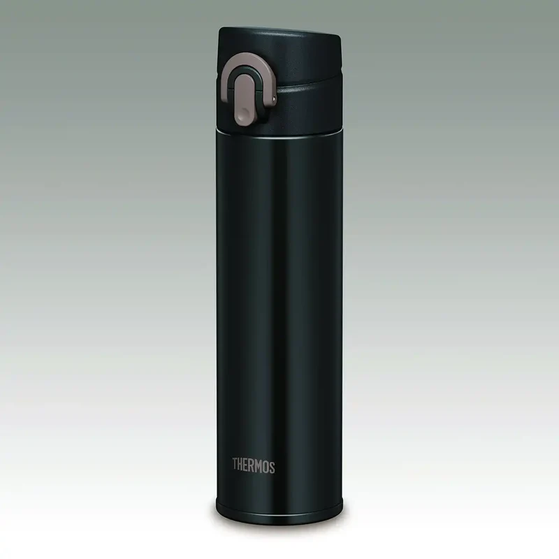 Thermos 0.4L Matte Black Vacuum Insulated Mobile Mug - One Touch Open Type