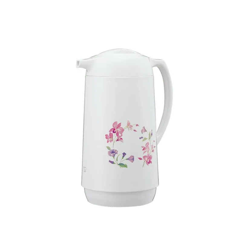 Zojirushi 1.0L Glass Hand Pot with Wreath Flower Design AG-KE10-FW