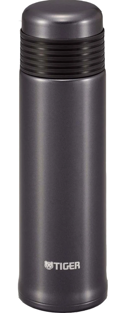 Tiger Stainless Steel Water Bottle Sahara Slim Metallic Black Vacuum Flask 400ml