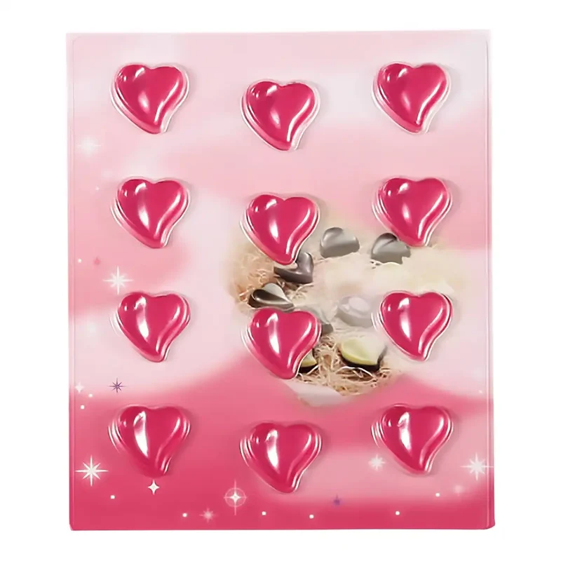 Tigercrown Pet Resin Curvy Heart Chocolate Mold 12pcs