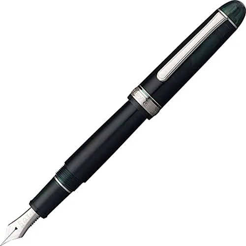Platinum Fountain Pen #3776 Century Bold Rhodium Laurel Green Body Size 139.5X15.4mm Weight 20.5G