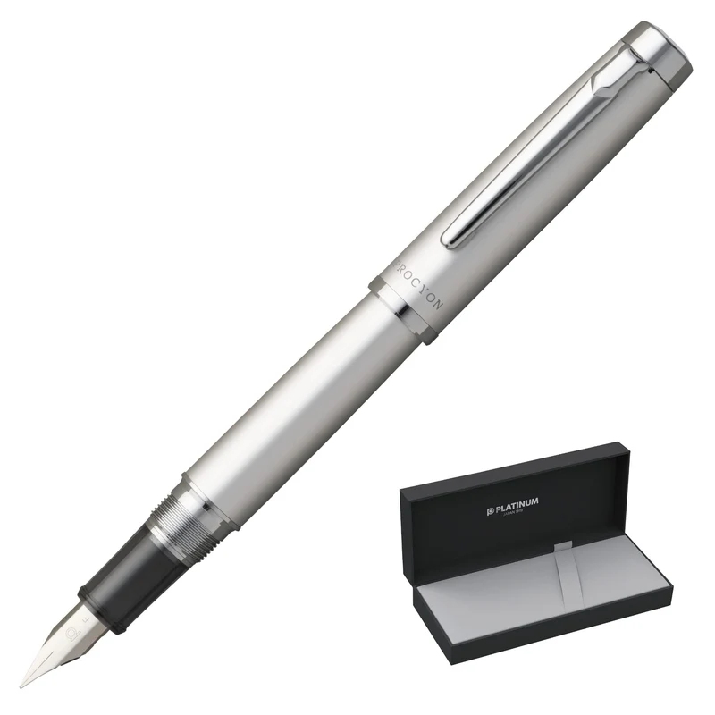 Platinum Procion Luster Fountain Pen Satin Silver Fine Point PNS-8000#79-2