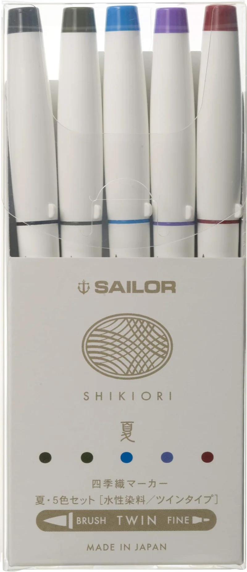 Sailor Fountain Pen Four Seasons Summer 5-Color Set Water-Based Marker 25-5101-002