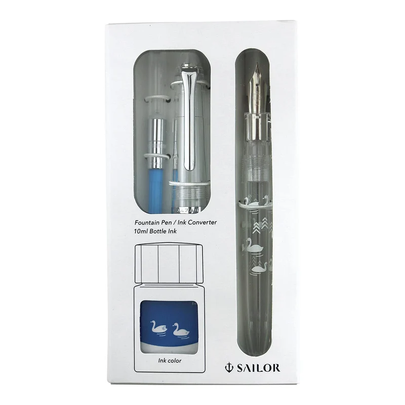 Sailor Fountain Pen Junior Swan Profit 10Minamo Bottle Ink Set 10-0336-302