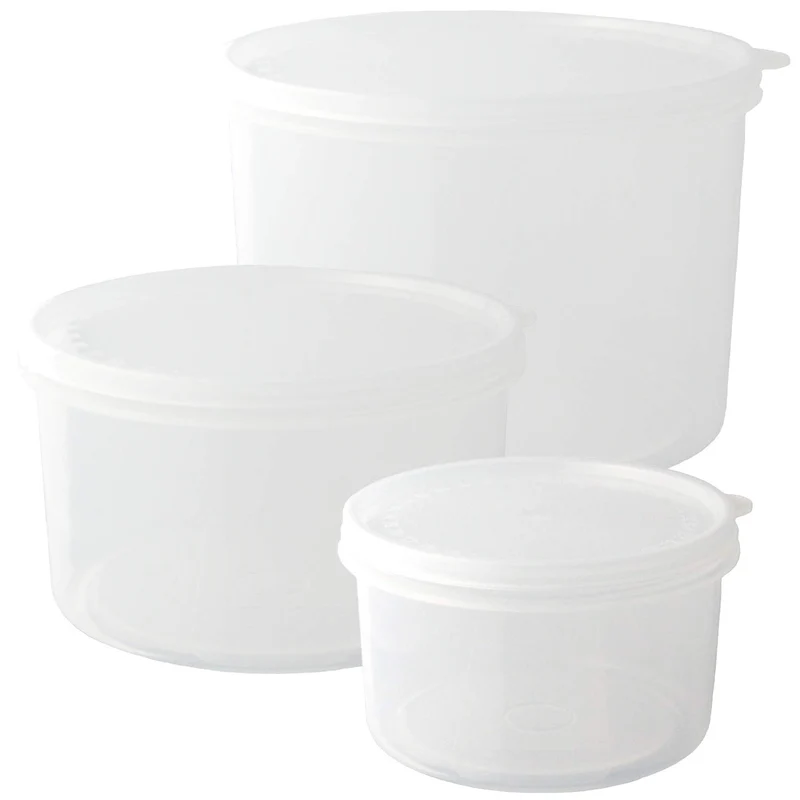 Nagao Round Polypropylene Storage Container Set - 490Ml 900Ml 1700Ml