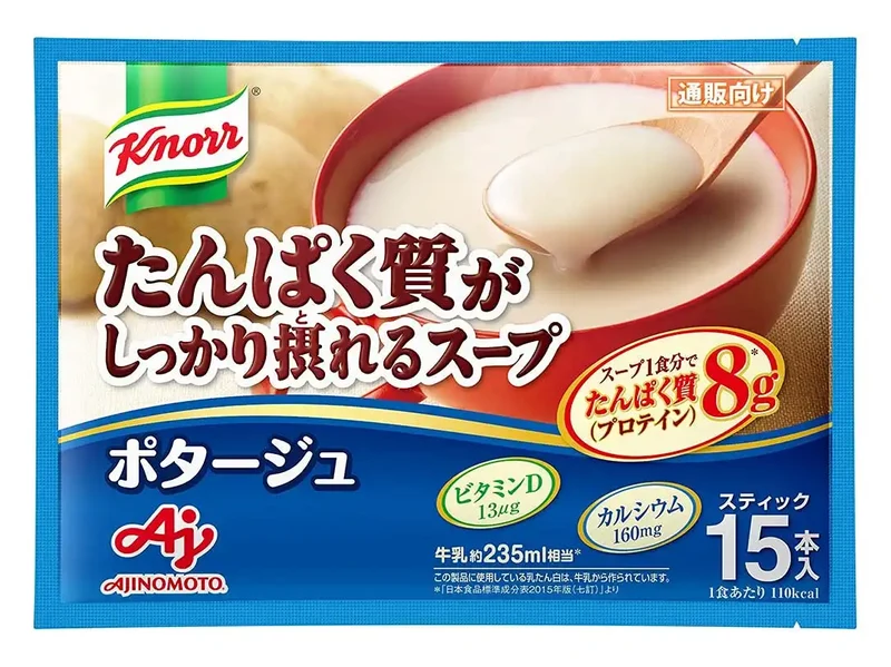 Knorr Japan Protein Soup Potage Stick 15Pcs - High Protein Vitamin D Calcium