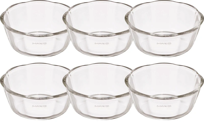 Hario Japan Heat Resistant Glass Sweets Bowl Set 6 300Ml Buono Kitchen Swb-30-Bk Clear