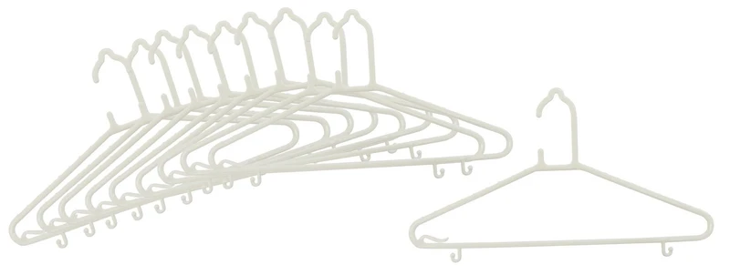 Kokubo Industry 10-Piece Daily Hanger Set - Off-White 1565 - Japan