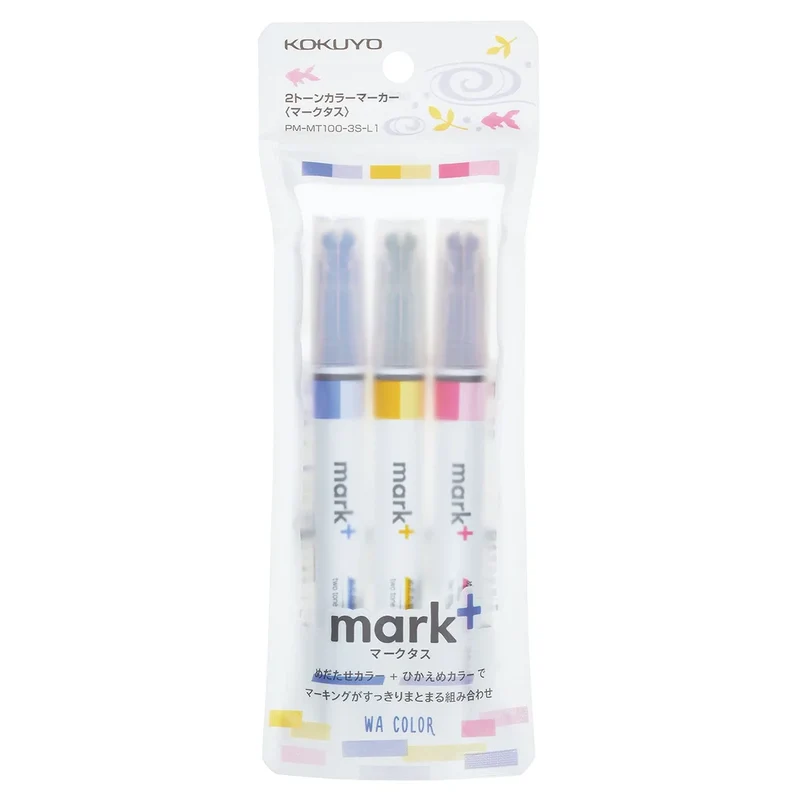 Kokuyo Japan Highlighter Pen 2 Colors Set Of 3 Pm-Mt100-3S-L1