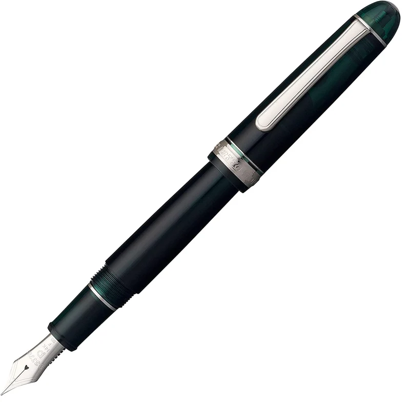 Platinum 3776 Century Fountain Pen Medium Point Rhodium Finish Laurel Green with Love Sticker