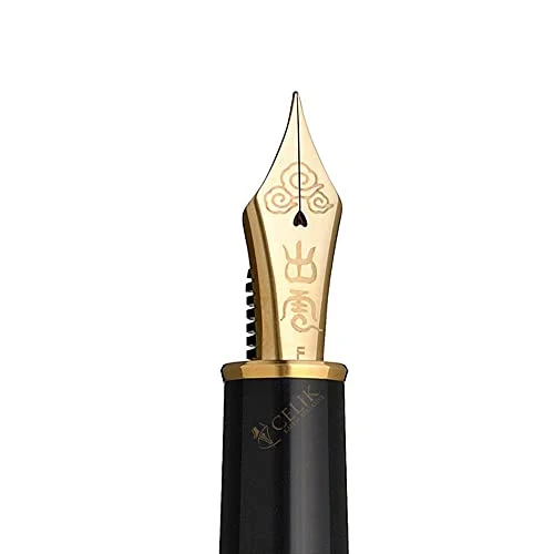 Platinum Izumo Bamboo Knit Medium Point Fountain Pen Hatchet Eye Dark Black