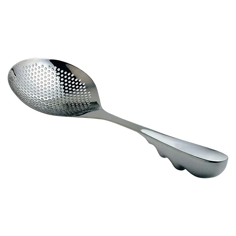 Noji Stainless Steel Super Slotted Ladle Shell Grip Small