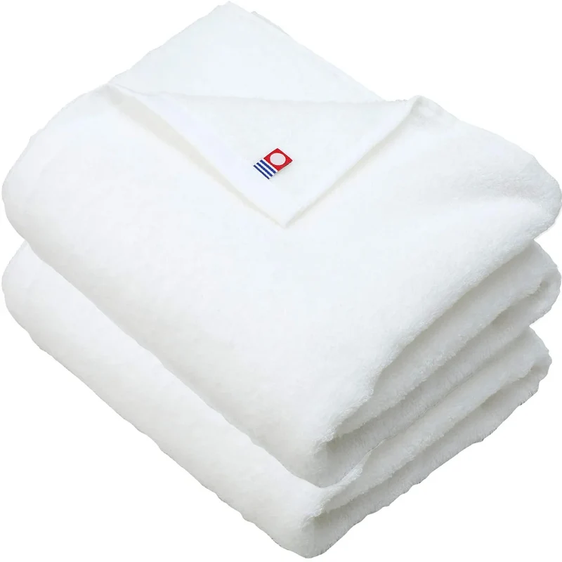 Imaa Imabari Towel Set Of 2 Japan 100% Cotton Fluffy Thin Absorbent Quick Dry White