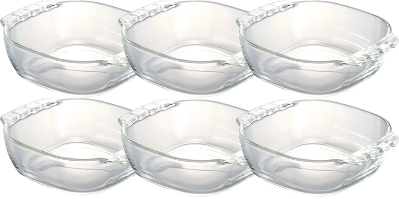 Hario Japan Heat Resistant Glass Toaster Dish 400Ml Buono Kitchen Set Of 6 - Htz-40-Bk