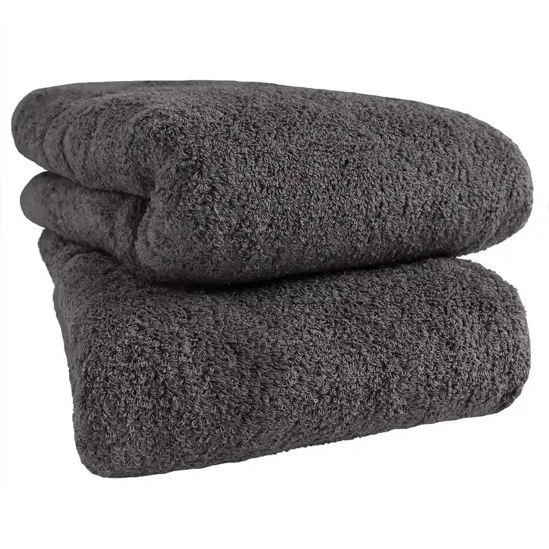 Senses Ko Premium Japan Bath Towel Set Of 2 Large Size | Antibacterial Deodorant Quick Dry Soft Cotton | Osaka Senshu Towel Charcoal