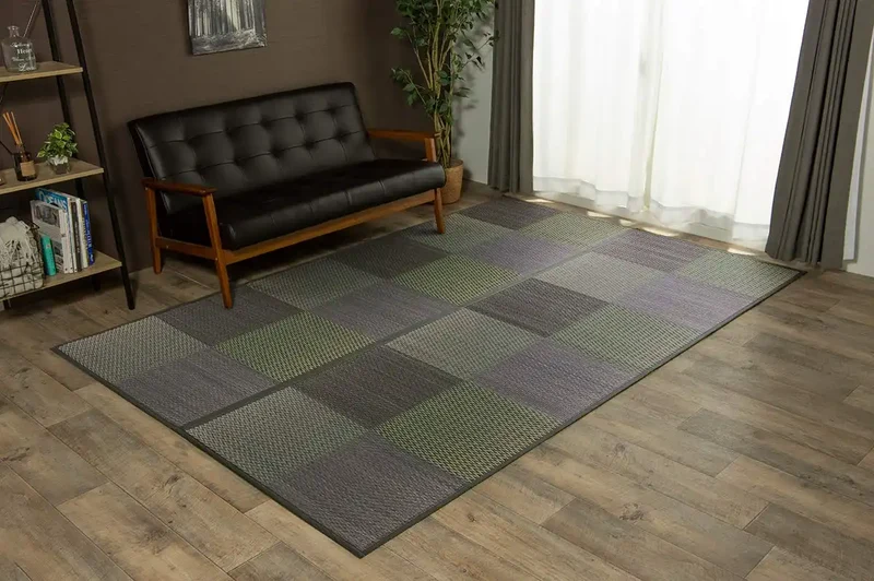 Ikehiko Rush Rug Carpet Hanagoza Dx Pia Edoma 2 Tatami Gray Japan #4336102 174X174Cm
