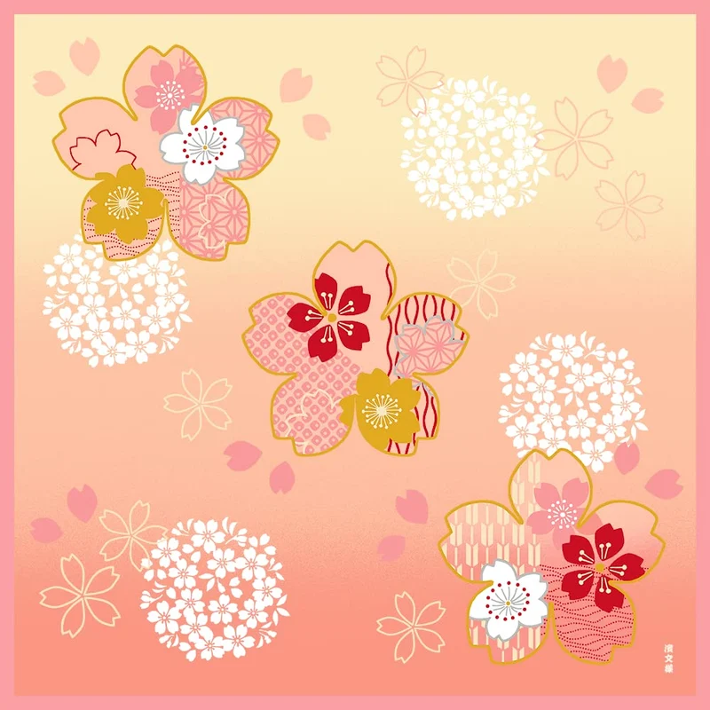 Hama Pattern Japan Miyabi Sakura Small Cloth (Wrapping 50Cm)