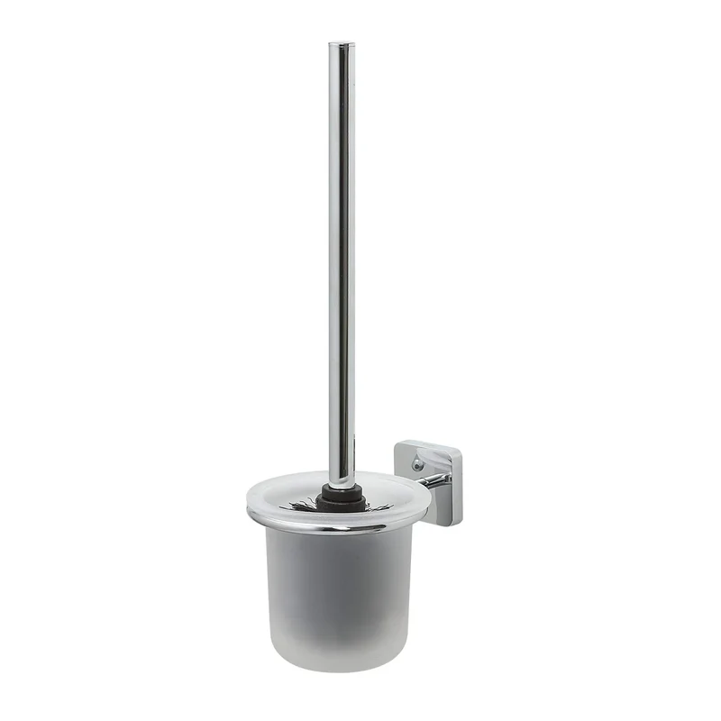 Tiger Onu Chrome Toilet Brush And Holder From Japan 11X37Cm 7X5.5Cm