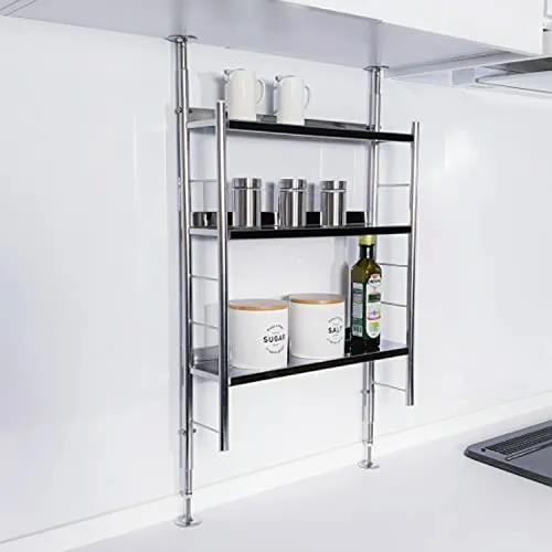 Generic Product 3-Tier Stainless Steel Tension Spice Rack Blindfold - Tsubamesanjo