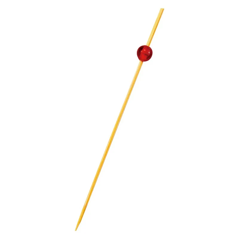 Shindoh Japan Bamboo Food Picks 50Ct 9Cm Red Beads