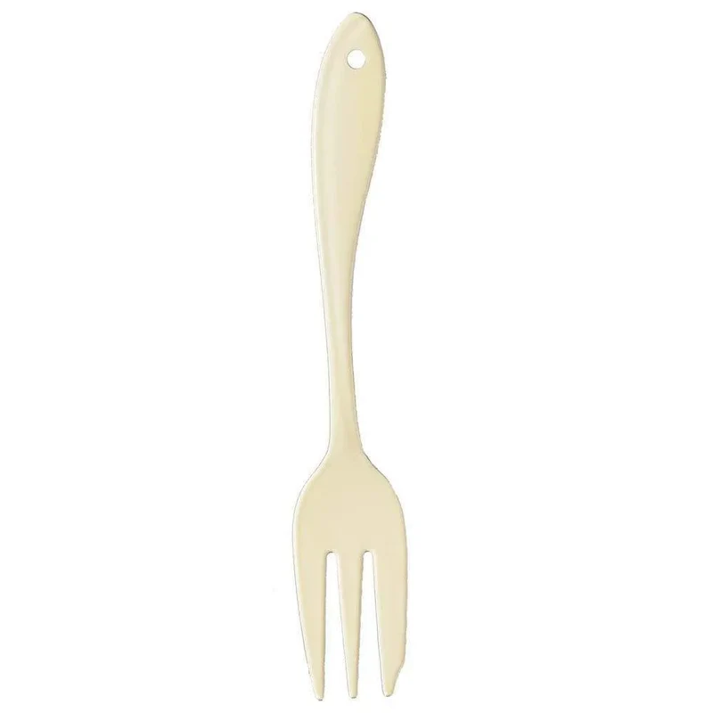 Ivory Enameled Japan Wada Leaf Cake Fork By Together